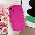 thumbnail image 1 of for iPhone XR Case 6.1 Inch Curly Wave Frame Phone Case Cute Design Color Aesthetic Phone Case Soft TPU Shockproof Protective Bumper Case Cover for Girls, Peachy, 1 of 12