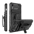 thumbnail image 1 of For iPhone XR Case with Belt Clip Holster, Heavy Duty Military Grade Drop Protective, 360° Rotating Kickstand Shockproof TPU Shell Durable Rugged Cover For iPhone XR, Black, 1 of 15
