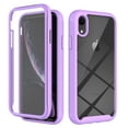 thumbnail image 1 of iPhone XR Case with Built in Screen Protector,Dteck Full-Body Shockproof Rubber Hybrid Protection Crystal Clear PC Back Protective Phone Case Cover for Apple iPhone XR,Purple, 1 of 3