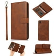 thumbnail image 1 of iPhone XR Case with Card Slots, Allytech Detachable Case Support Magnetic Car Mount Case with Lanyard Wallet Vegan Leather Shockproof Stand Case for iPhone XR 2018(6.1"), Brown, 1 of 8