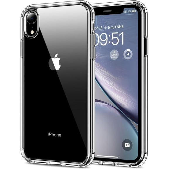 for iPhone XR Case Clear [Anti-Yellowing] Anti-Scratch Transparent Hard Back and Soft Edge [Military Grade Drop Protection] Shockproof Phone Cover - Crystal Clear