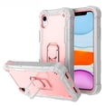 thumbnail image 1 of iPhone XR Case and Cover 6.1 Inch, Allytech Hard PC + Soft Silicone TPU 3 in 1 Heavy Duty Shockproof Defender Ring Kickstand Phone Case for Apple iPhone XR 6.1" 2018 Release, Gray + Rosegold, 1 of 5