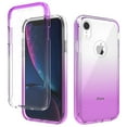 thumbnail image 1 of iPhone XR Case, Full Body Clear Bumper Protection Case [with Screen Protector] Hybrid Back Silicone Rubber TPU Bumper Gradient Phone Case for Apple iPhone XR - Purple, 1 of 7