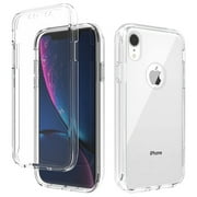 iPhone XR Case, Full Body Clear Bumper Protection Case [with Screen Protector] Hybrid Back Silicone Rubber TPU Bumper Gradient Phone Case for Apple iPhone XR - Clear