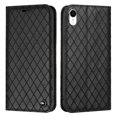 thumbnail image 1 of for iPhone XR Case, PU Leather Built-in Magnet Wallet Case Embossing Design Purse Multi-Angle Stand Flip Cover Card Holders RFID Blocking Duble-Folding Layer for Apple iPhone XR,Black, 1 of 10