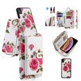 thumbnail image 1 of For iPhone XR Case with RFID Blocking Card Slots and Wrist Strap,[Compatible with MagSafe] PU Leather Zipper Pocket Magnetic [Detachable Wallet] Flip Kickstand Cover with Ring Hook,White, 1 of 14