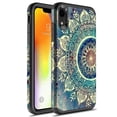 thumbnail image 1 of iPhone XR Case, Rosebono Slim Hybrid Dual Layer Graphic Fashion Colorful Cover Armor Case for Apple iPhone XR (Green Mandala), 1 of 5