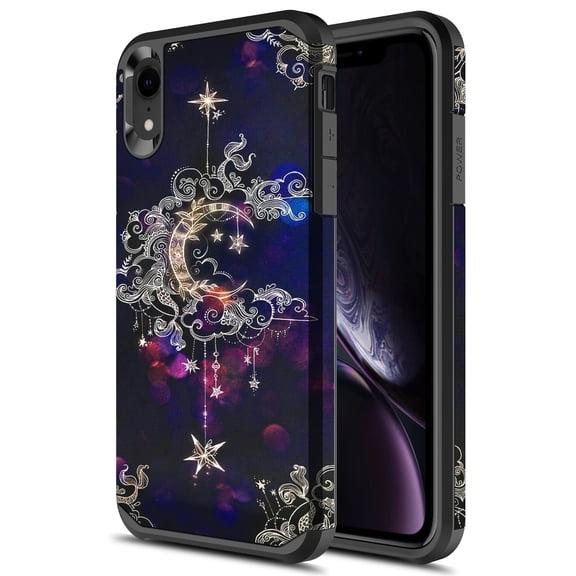 iPhone XR Case, Rosebono Slim Hybrid Dual Layer Graphic Fashion Colorful Cover Armor Case for Apple iPhone XR (Wiccan)