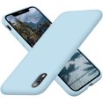 thumbnail image 1 of iPhone XR Case, Silicone Ultra Slim Shockproof Phone Case with [Soft Anti-Scratch Microfiber Lining], 6.1 inch, Sky Blue, 1 of 5