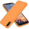 thumbnail image 1 of for iPhone XR Case, [Silky and Soft Touch Series] Premium Soft Silicone Rubber Full-Body Protective Bumper Case Compatible with Apple iPhone XR 6.1 inch (Orange), 1 of 15