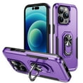 thumbnail image 1 of for iPhone XR Case, Slim Fit Military Grade Drop Tested Dual Layer Shockproof Case with 360 Ring Holder Kickstand Protective Rugged Car Magnetic Non-Slip Phone Case,Purple+Black, 1 of 11