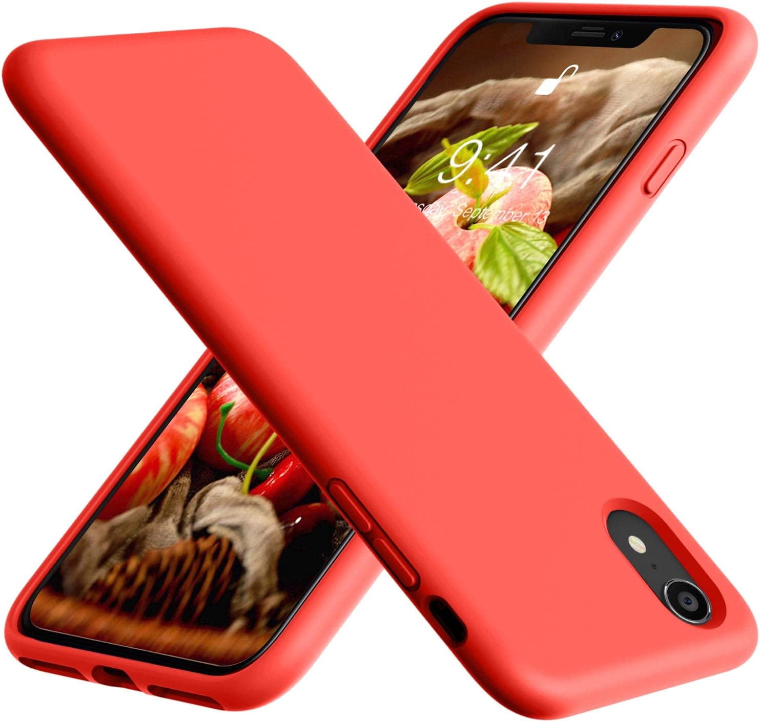for iPhone XR Case, Soft Liquid Silicone Slim Rubber Full Body ...