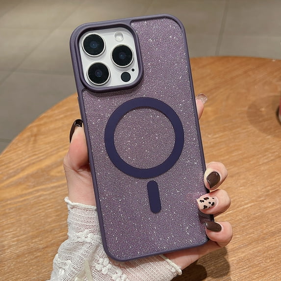 for iPhone XR Case, Sparkly Glitter Bling Back, Magnetic Support for MagSafe Shockproof Case, Crystal and Clear High-Duty Protection for iPhone XR Case -Sparkly Glitter