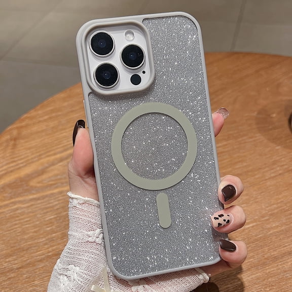 for iPhone XR Case, Sparkly Glitter Bling Back, Magnetic Support for MagSafe Shockproof Case, Crystal and Clear High-Duty Protection for iPhone XR Case -Sparkly Glitter