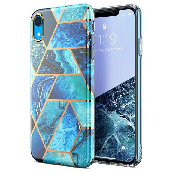 iPhone XR Case, [Stylish Backing Design] i-Blason [Cosmo Lite] Premium Hybrid Slim Protective Bumper Case with Camera Protection for iPhone XR 6.1 Inch (2018 Release)(Blue)