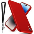 thumbnail image 1 of for iPhone XR Case, Thin Liquid Silicone Case with Lanyard,Shockproof,Slim Phone Case for iPhone XR, Full Body Screen Camera Protective Cover-Red 3-IPXR-03, 1 of 12