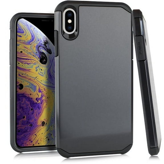 iPhone XR Case, With [Tempered Glass Screen Protector Included], STARSHOP Drop Protection Dual Layers Phone Cover - Black