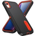 thumbnail image 1 of for iPhone XR Case,iPhone XR Phone Case with Built in Kickstand, Shockproof/Dustproof/Drop Proof Military Grade Protective Cover for Apple iPhone XR 6.1"(Black/Orange), 1 of 14