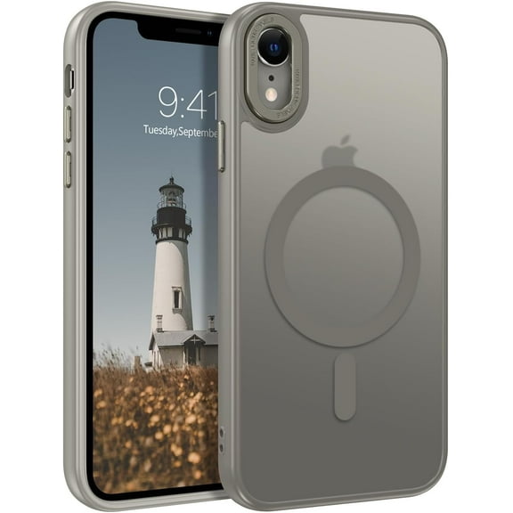 for iPhone XR Case, iPhone XR Phone Case Compatible with Magsafe Wireless Charging Translucent Matte Back Shockproof Anti-Scratch Anti-Yellow Protective Magnetic iPhone XR Case, Grey
