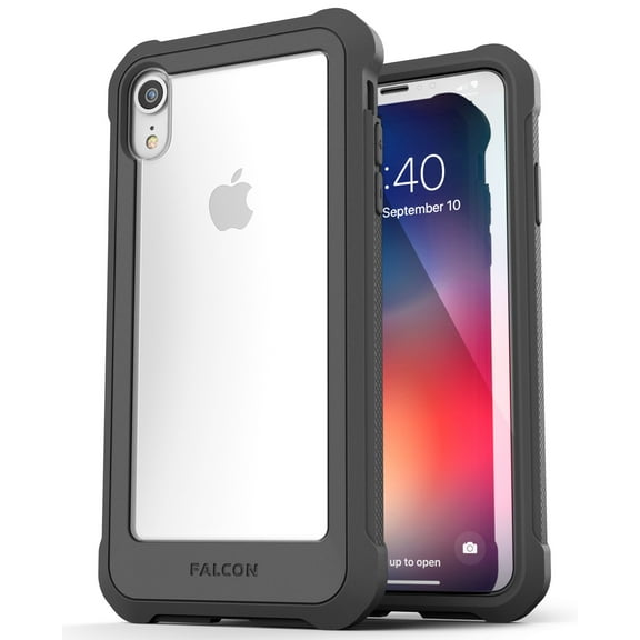 iPhone XR Clear Protective Case, Full Body Transparent Cover (Falcon) Gray