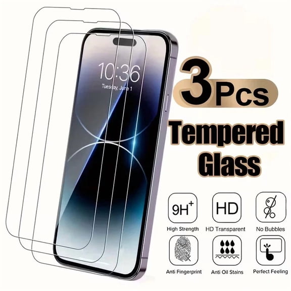 iPhone XR Full Screen Tempered Glass Protector, Ultra Clear HD Viewing, 9H Hardness, Impact Resistant, Scratch Resistant, Smooth Touch - Pack of 3