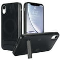 thumbnail image 1 of for iPhone XR PU Leather Back Case, Built-in Invisible Stand [Compatible with Magsafe] Protective Slim Kickstand Anti-fall Phone Cover Compatible with iPhone XR, Black, 1 of 8