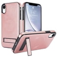 thumbnail image 1 of for iPhone XR PU Leather Back Case, Built-in Invisible Stand [Compatible with Magsafe] Protective Slim Kickstand Anti-fall Phone Cover Compatible with iPhone XR, Rosegold, 1 of 8