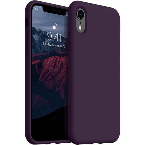 iPhone XR Phone Case, Silicone Ultra Slim Shockproof Protective Case with [Soft Anti-Scratch Microfiber Lining], 6.1 inch, Purple