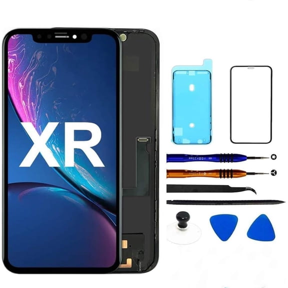 For iPhone XR Screen Replacement 6.1 Inch, LCD Display Touch Screen Digitizer Assembly with Repair Tools, Compatible with Model A2105, A2106, A2108, A1984(Black)