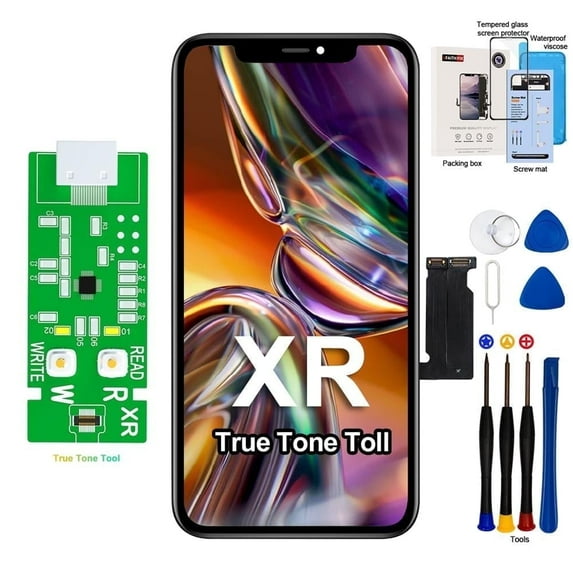 For iPhone XR Screen Replacement Kit, Full Assembly HD LCD Display True Tone 3D Touch Digitizer,with Repair Tool,for iPhone XR 6.1 inch Model A1984, A2105, A2106, A2108
