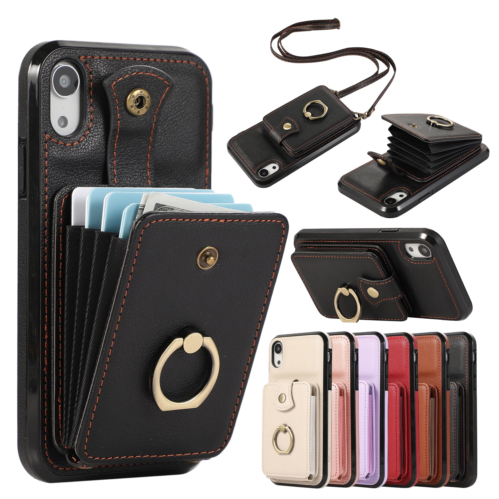 Card Holder Iphone Xr Case With Strap Holder For IPhone XR Wallet