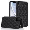 thumbnail image 1 of for iPhone XR Wallet Case with Card Holder RFID Blocking, Kickstand Card Slots Case, Dimaond Patterned Elegent PU Leather,Double Back Flip Magnetic Clasp and Durable Shockproof Cover,Black, 1 of 8