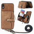thumbnail image 1 of for iPhone XR Wallet Case, Crossbody Phone Purse with Card Holder for Women, Zipper PU Leather Carrying Cover Gift with Shoulder Strap Kickstand Anti-drop for iPhone XR - Brown, 1 of 10