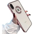 thumbnail image 1 of for iPhone XR XS Max Case Logo View,with Camera Lens Protector, for Women Men, Soft Slim Phone Cases for iPhone X XS/Max XR Clear Ultrathin Back Cover (rose pink,XsMax), 1 of 13