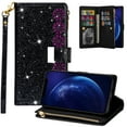 thumbnail image 1 of iPhone XS Max 6.5" Case, Allytech PU Leather Hand Strap Cards Slots Protective Kickstand Folio Flip Mangetic Clasp Shock-Absorption TPU Back Cover for Apple iPhone XS Max 6.5-inch, Black, 1 of 1