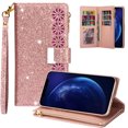 thumbnail image 1 of iPhone XS Max 6.5" Case, Allytech PU Leather Hand Strap Cards Slots Protective Kickstand Folio Flip Mangetic Clasp Shock-Absorption TPU Back Cover for Apple iPhone XS Max 6.5-inch, Rosegold, 1 of 1