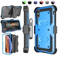 thumbnail image 1 of iPhone XS Max Case, iPhone 6.5" Cover, iPhone XS Max Holster Belt Clip, Njjex [Blue] [Built-in Screen Protector] Kickstand Holster Belt Clip Armor Case Cover For iPhone XS Max 6.5" 2018 Released, 1 of 6