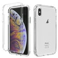 thumbnail image 1 of iPhone XS Max Case, Full Body Clear Bumper Protection Case [with Screen Protector] Hybrid Back Silicone Rubber TPU Bumper Gradient Phone Case for Apple iPhone XS Max - Clear, 1 of 7