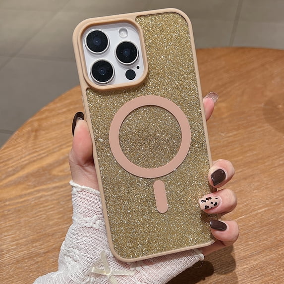 for iPhone XS Max Case, Sparkly Glitter Bling Back, Magnetic Support for MagSafe Shockproof Case, Crystal and Clear High-Duty Protection for iPhone XS Max Case -Sparkly Glitter