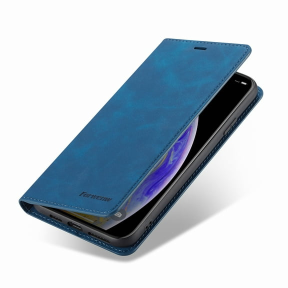 iPhone XS Max Flip Case, Dteck PU Leather Folio Case with Card Slots, Simple Style and Lightweight, Compatible With Apple iPhone XS Max 6.5 inch, Blue