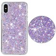 thumbnail image 1 of for iPhone XS Max Glitter Case, Cute Bling Sparkle Shiny Slim Soft Silicone Reflective Clear TPU Bumper Women Girls Shockproof Protective Phone Case for iPhone XS Max, Purple, 1 of 6