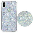 thumbnail image 1 of for iPhone XS Max Glitter Case, Cute Bling Sparkle Shiny Slim Soft Silicone Reflective Clear TPU Bumper Women Girls Shockproof Protective Phone Case for iPhone XS Max, White, 1 of 6