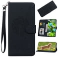 thumbnail image 1 of For iPhone XS Max PU Leather Wallet Magnetic Flip Cover with 3 Card Slots [RFID Blocking], Butterfly Dandelion Cat Design Handbag Style Full Body Protection Case with Lanyard,Black, 1 of 7