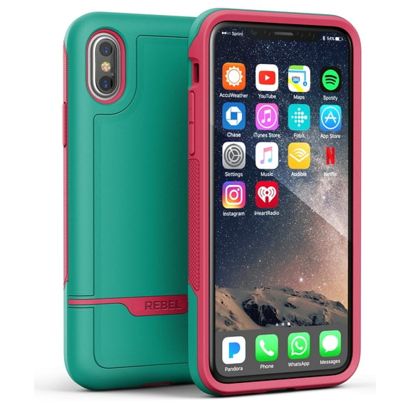 iPhone XS Max Protective Case, Military Grade Rugged Protection (Rebel) Teal