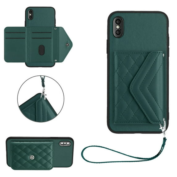 for iPhone XS Max Wallet Case with Card Holder, Elegant Durable PU Leather Protective Magnetic Closure Flip Phone Cover Kickstand RFID Blocking for Women Girls for iPhone XS Max, Green