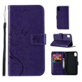 thumbnail image 1 of iPhone XS Max Wallet Case, Dteck Embossed Flower Butterfly Magnetic Flip PU Leather Folio Stand Case Cover Built-in Card Slots & Money Pocket, with wrist Strap, For Apple iPhone XS Max, Purple, 1 of 6