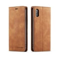 thumbnail image 1 of iPhone XS Max Wallet Case iPhone XS Max Luxury PU Leather Case, Book Folding Flip Retro Case with Kickstand, [RFID Blocking] Credit Card Slot Magnetic Closure Protective Cover, Brown, 1 of 8