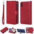 thumbnail image 1 of iPhone XS Max Wallet Case, iPhone XS Max Stand Cover, Allytech Premium PU Leather Wallet Purse Zipper Pocket With 6 Card Slots, Detachable Magnetic Back Case for Apple iPhone XS Max, Red, 1 of 12