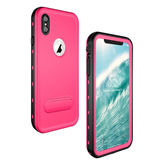 iPhone XS Max Waterproof Case, Allytech Full Body Protection Anti-scratch Drop Proof Waterproof Dustproof Build-in Screen Protector Snowproof Case Cover for Apple iPhone XS Max 6.5", Pink