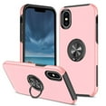 thumbnail image 1 of for iPhone XS / X Case, 360° Rotatable Ring Holder Kickstand Dual Layer Military-Grade Drop Tested Protection Support Car Holder Mount Magnetic Absorbing Bumper Phone Case, Rosegold, 1 of 7